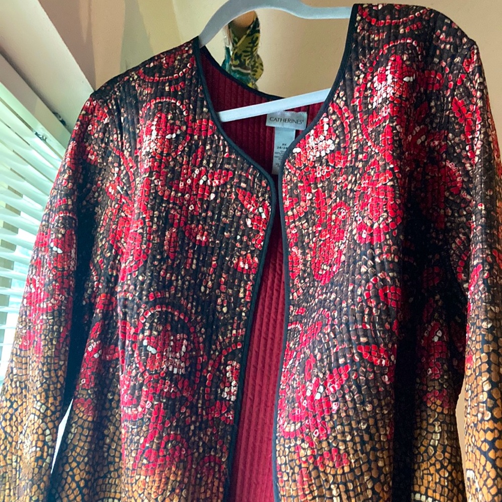 Rich toned open front blazer